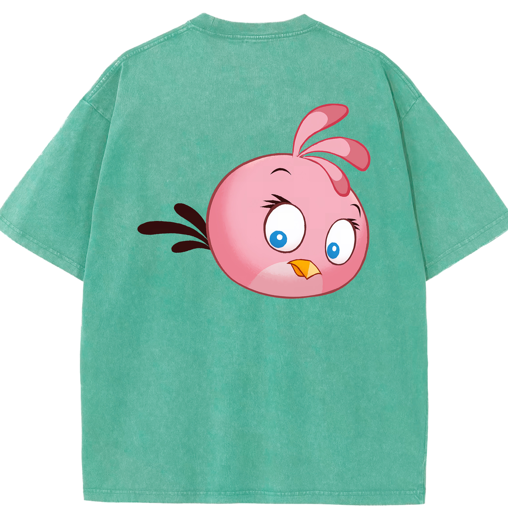 （画像用） Angry Birds アングリーバード 綿100% ヴィンテージ風 半袖Tシャツ（背面プリント）